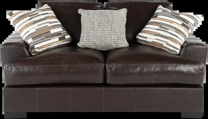 Bodie Chocolate Brown Leather-Match Loveseat