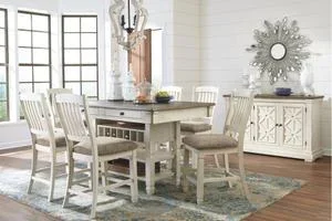 Bolanburg Counter Height Dining Table and 6 Barstools With Server