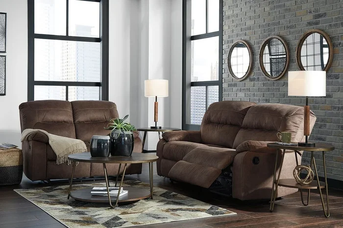 Bolzano Coffee Reclining Living Room Set
