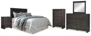 Brinxton King Panel Headboard, Dresser, Mirror, Chest and 2 Nightstands