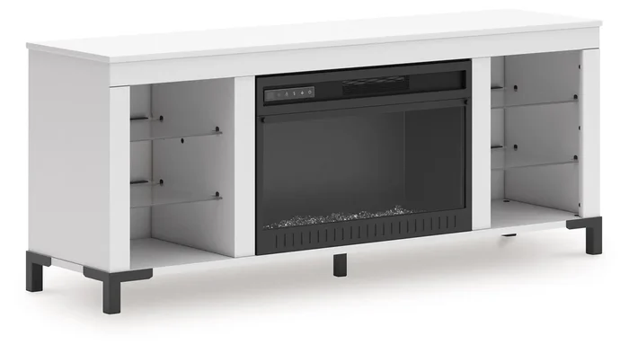 Brollevi – TV Stand With Fireplace – White