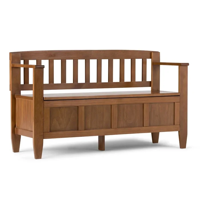 Brooklyn – Entryway Storage Bench – Medium Saddle Brown