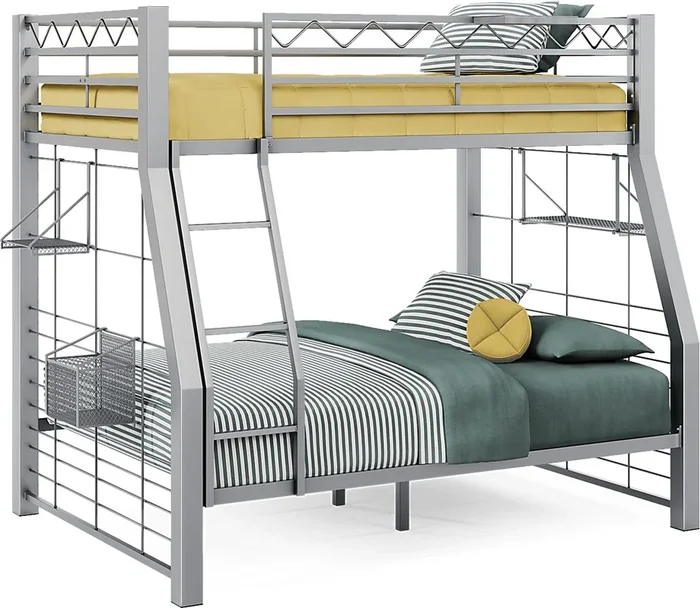 Build-A-Bunk Gray Twin/Full Bunk Bed with Gray Accessories