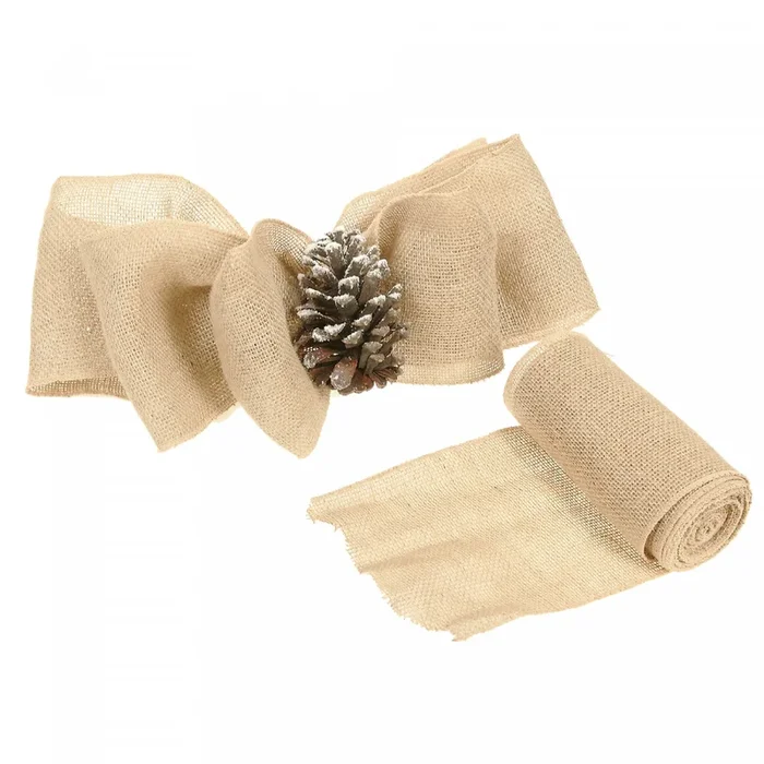 Burlap Ribbon Natural 10″ x 5 Yd Crafts|Ruban en jute naturelle 10 po x 5 verges
