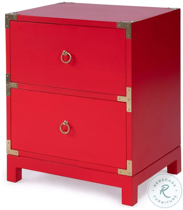 Butler Loft Ardennes Red Campaign Chairside Chest