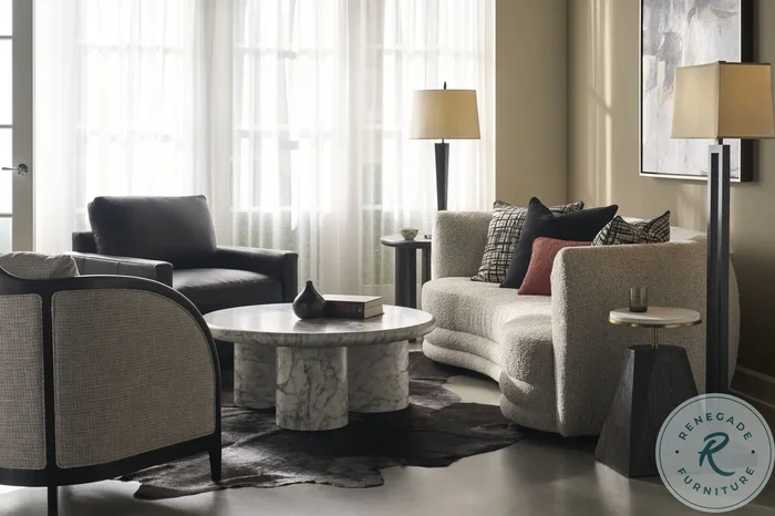 Cadence Faux Marble Round Occasional Table Set