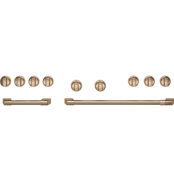 Café 48″ Brushed Bronze Handle and Knob Kit for Pro Range and Rangetop – CXPR8HKPTBZ|Trousse de poignées et de boutons Café bronze brossé de 48 po pour cuisinière et surface de cuisson professionnelles – CXPR8HKPTBZ