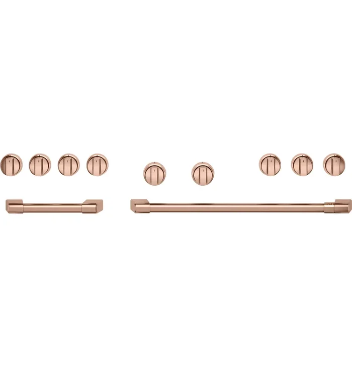 Café 48″ Brushed Copper Handle and Knob Kit for Pro Range and Rangetop – CXPR8HKPTCU|Trousse de poignées et de boutons Café cuivre brossé de 48 po pour cuisinière et surface de cuisson professionnelles – CXPR8HKPTCU