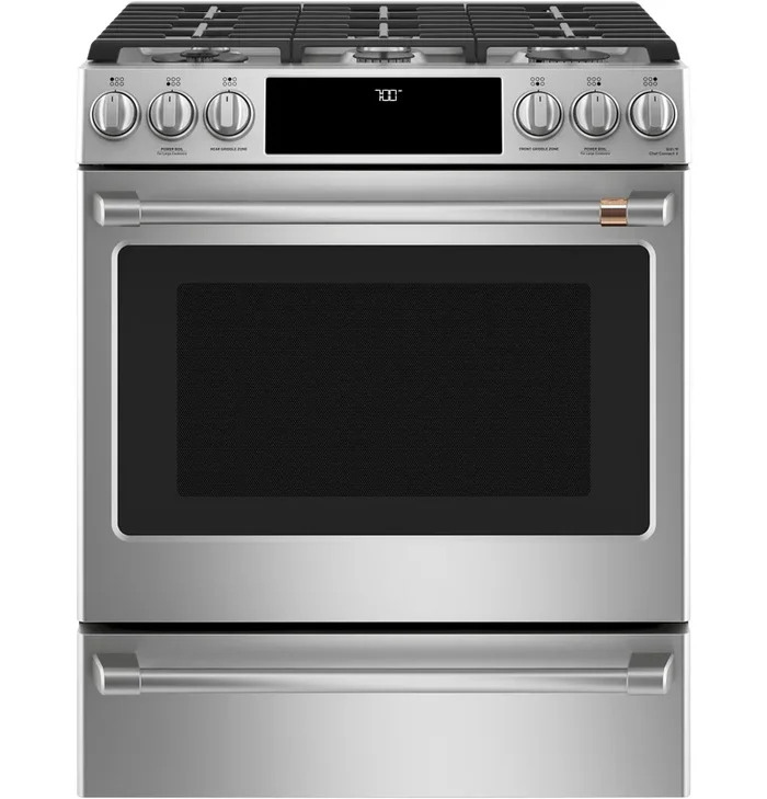 Cafe 5.6 Cu. Ft. Smart Gas Range with True European Convection and Self Clean Racks – Stainless Stee… | Cuisinière intelligente à gaz Café de 5,6 pi³ avec convection européenne véritable et grilles autone…