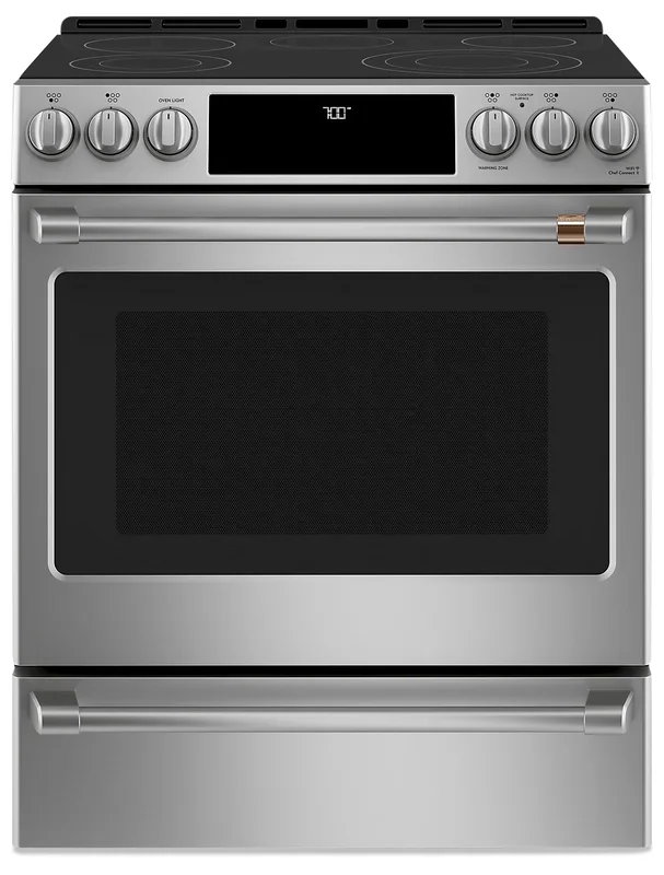 Cafe 5.7 Cu. Ft. Smart Electric Range with True European Convection and Self Clean Racks – Stainless… | Cuisinière intelligente électrique Café de 5,7 pi³ avec convection européenne véritable et grilles a…