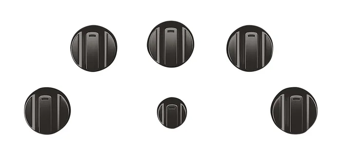 Café 5-Piece Electric Cooktop Brushed Black Knobs – CXCE1HKPMBT|Boutons noir brossé pour surface de cuisson électrique 5 pièces Café – CXCE1HKPMBT|CXCE1HBT