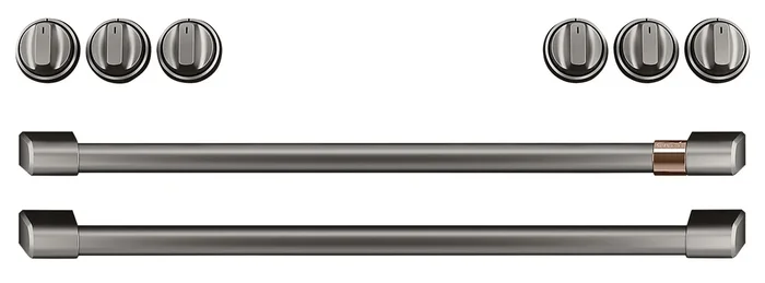Café Gas Range Brushed Black Knobs and Handles Set – CXFCGHKPMBT|Ensemble de poignées et de boutons noir brossé pour cuisinière à gaz Café – CXFCGHKPMBT|CXFCGHBT