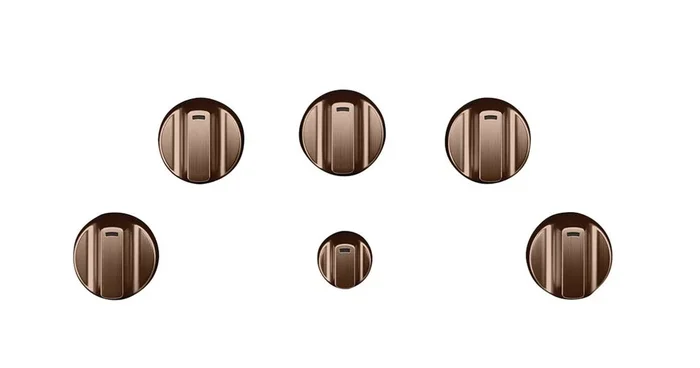 Café Knob Kit in Brushed Copper for Electric Cooktop – CXCE1HKPMCU | Trousse de poignées Café cuivre brossé pour surface de cuisson électrique – CXCE1HKPMCU | CKCE1HCU