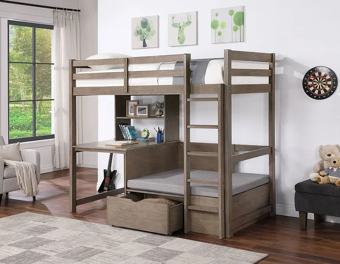 Callistus Twin over Workstation Loft Bed