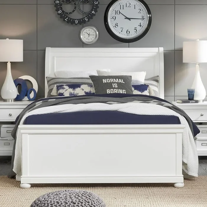 Canterbury Sleigh Bed (Natural White)