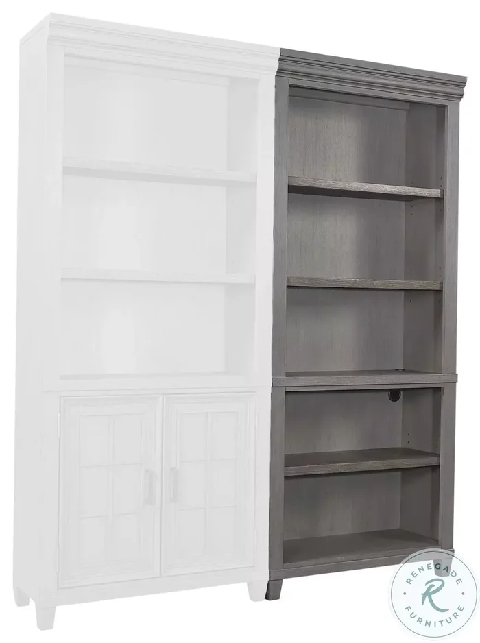 Caraway Aged Slate Open Bookcase