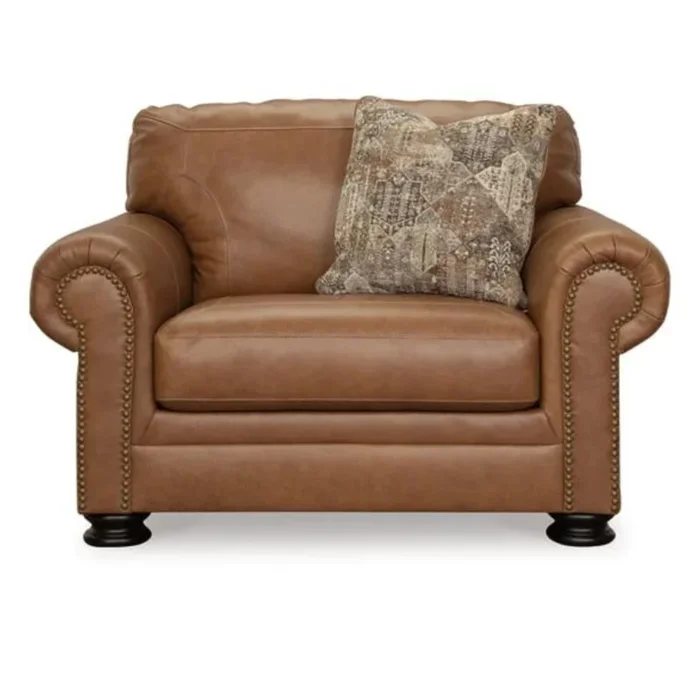 Carianna Oversized Leather Chair – Caramel