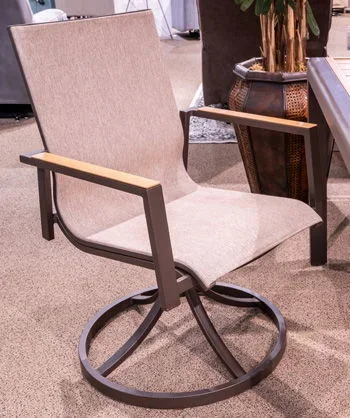 Carmel Highlands – Sling Swivel Chair (Set of 2) – Dark Brown