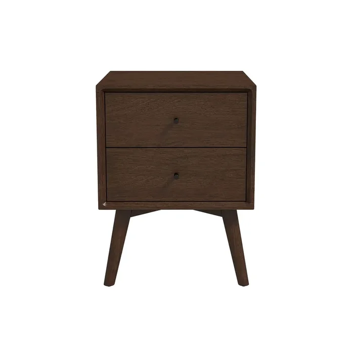 Caroline – Mid-Century Modern Style White Night Stand 2 Drawer