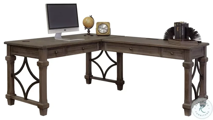 Carson Weathered Gray Brown 60″ L Shape Desk
