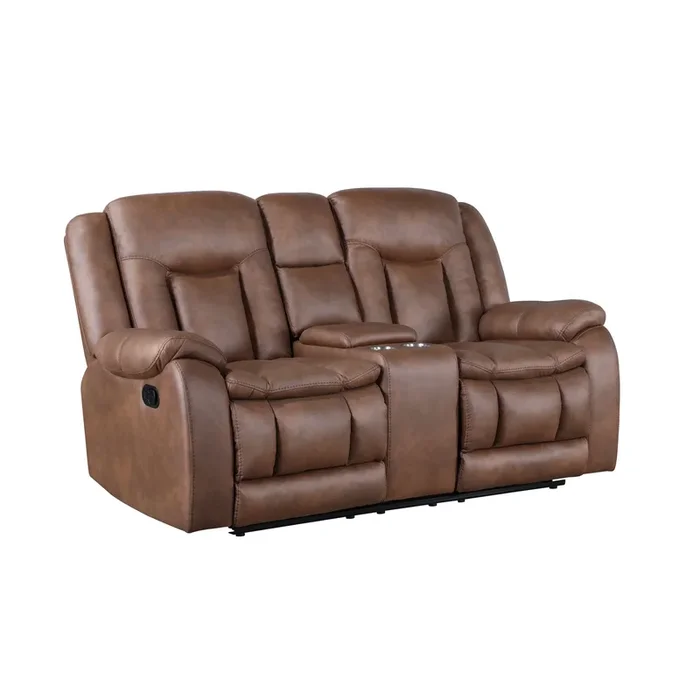 Casual Manual Dual Reclining Console Loveseat with Cup Holders