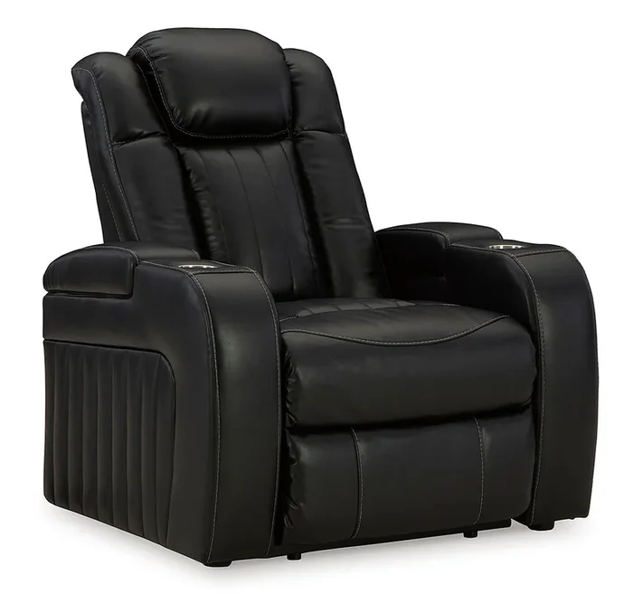 Caveman Den Midnight Power Recliner w/ Adjustable Headrest