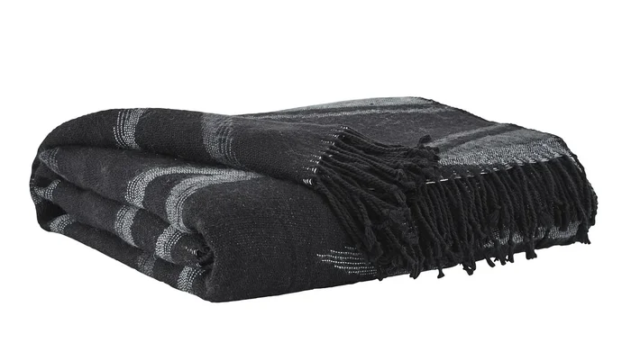 Cecile Throw (Black and Gray) (Set of 3)