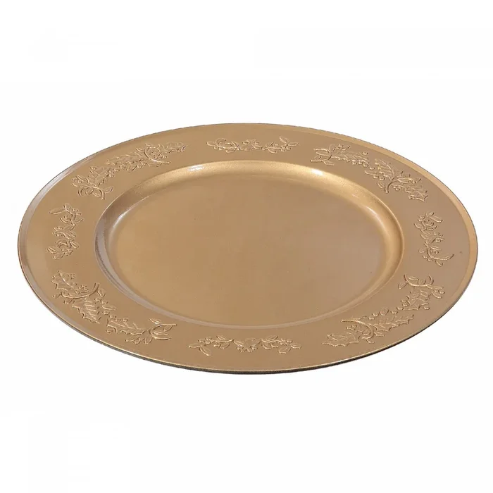 Charger Plate Ivy Gold Dinnerware|Assiette de présentation dorée ornée de lierre