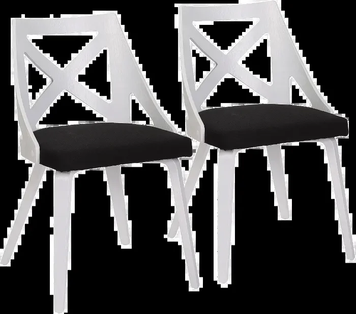 Charlotte White & Charcoal Dining Chairs, Set of 2