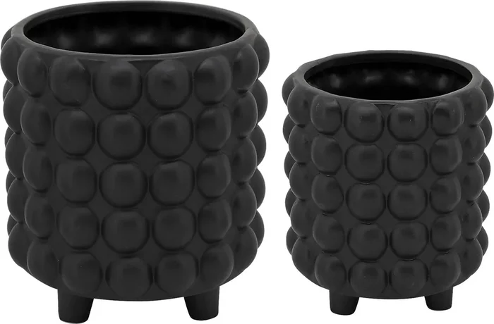 Chrystan Black Planter, Set of 2