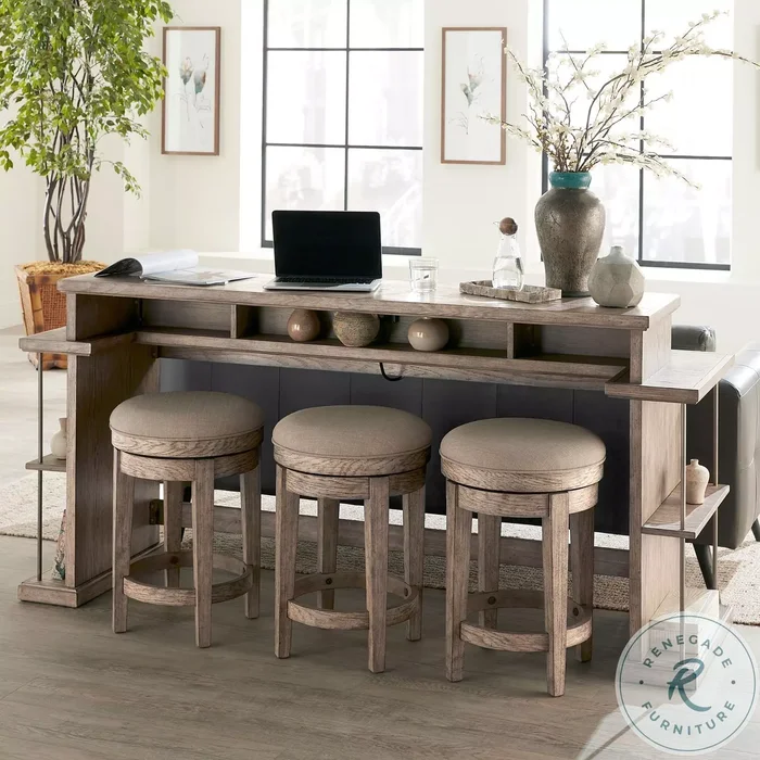 Cityscape Burnished Beige Console Bar Table Set