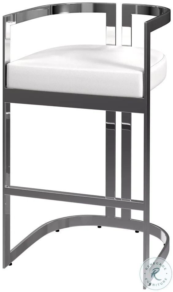 Clarence White And Black Bar Stool