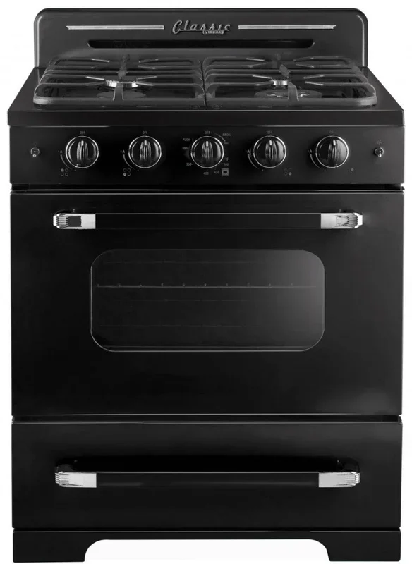 Classic Retro by Unique 30-Inch Convection Gas Range – UGP-30CR B | Cuisinière à gaz Classic Rétro par Unique de 30 po à convection – UGP-30CR B | UGP30CRB