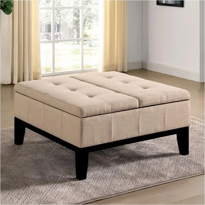 Cm-ac365bg Furniture Of America Fazio Storage Ottoman – Beige