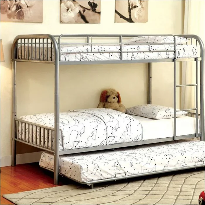 Cm-bk1035sv Furniture Of America Rainbow Metal Twin/twin Bunk Bed