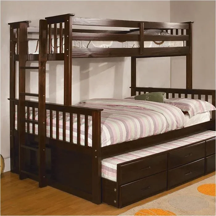 Cm-bk458f-exp Furniture Of America University Twin/full Bunk Bed