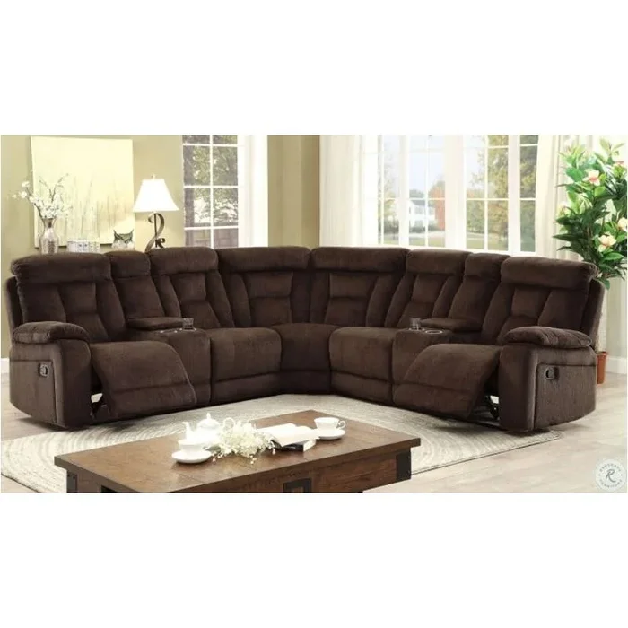 Cm6773br Furniture Of America Sectional – Brown
