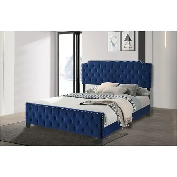 Cm7414nv-ek Furniture Of America Charlize Eastern King Bed, Navy