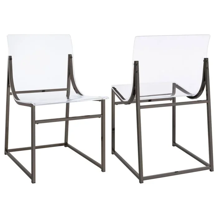 Coaster Adino Acrylic Dining Side Chair Black Nickel