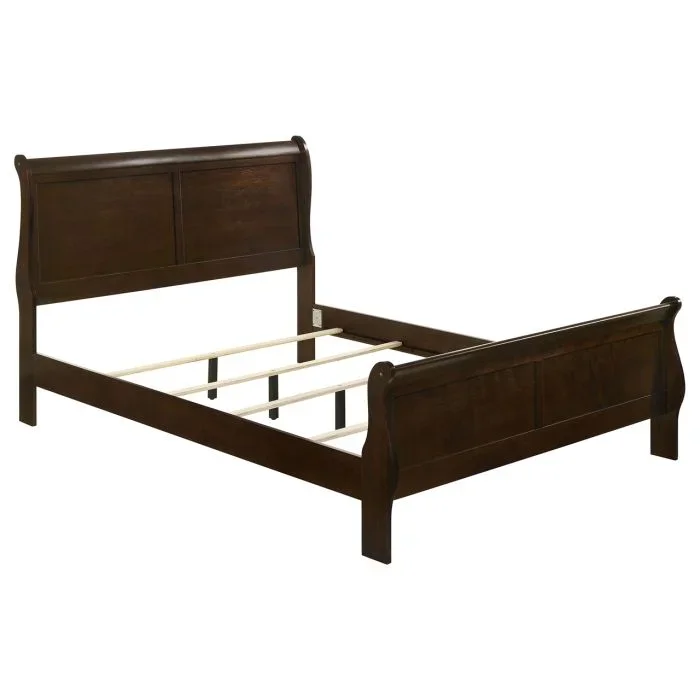 Coaster Louis Philippe Wood Full Sleigh Bed Cappuccino