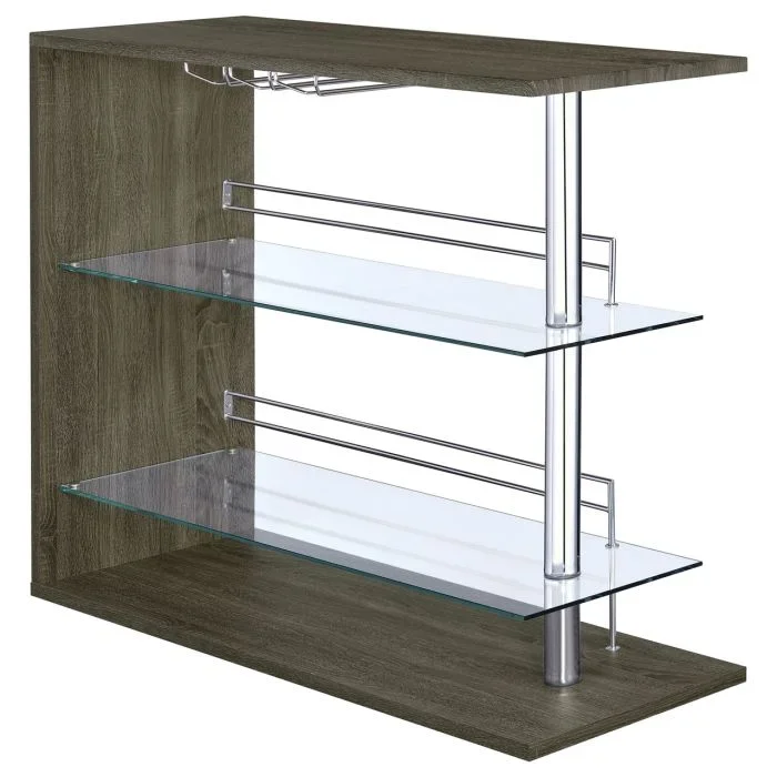 Coaster Prescott Rectangular Home Bar Table Weathered Grey