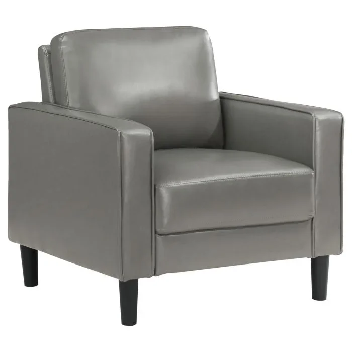 Coaster Ruth Upholstered Track Arm Accent Chair Grey