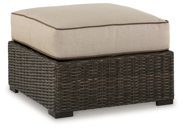 Coastline Bay – Ottoman With Cushion – Brown