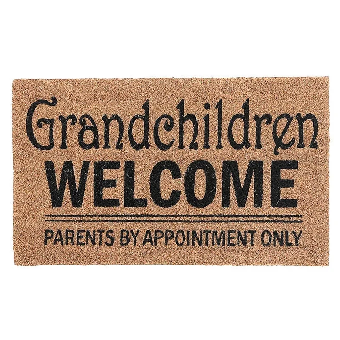 Coir Door Mat Grandchildren Welcome Parents by Appt Floormat|Paillasson en fibre de coco « Grandchildren Welcome Parents by Appt »