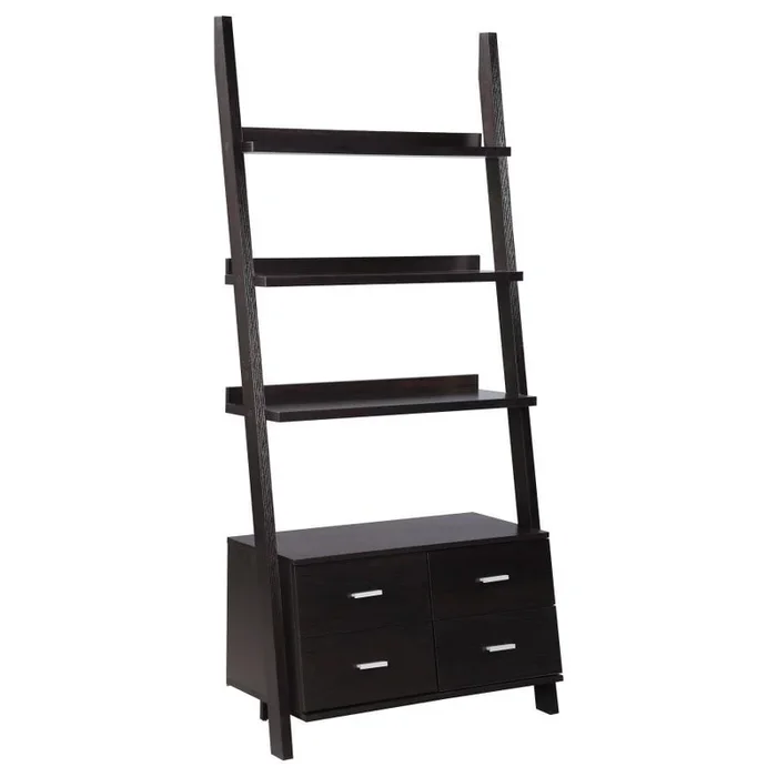 Colella – 5-Shelf Storage Ladder Bookshelf – Cappuccino