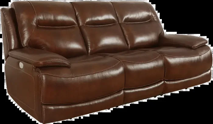 Colossus Brown Leather Power Reclining Sofa