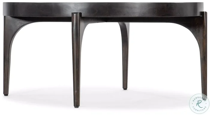 Commerce And Market Dark Natural Wood Round Cocktail Table