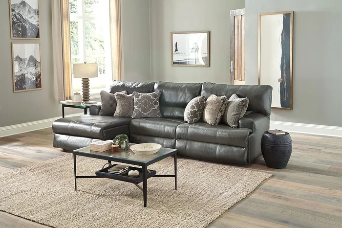 Como 3-Piece Reclining Left Chaise Sectional (Steel)