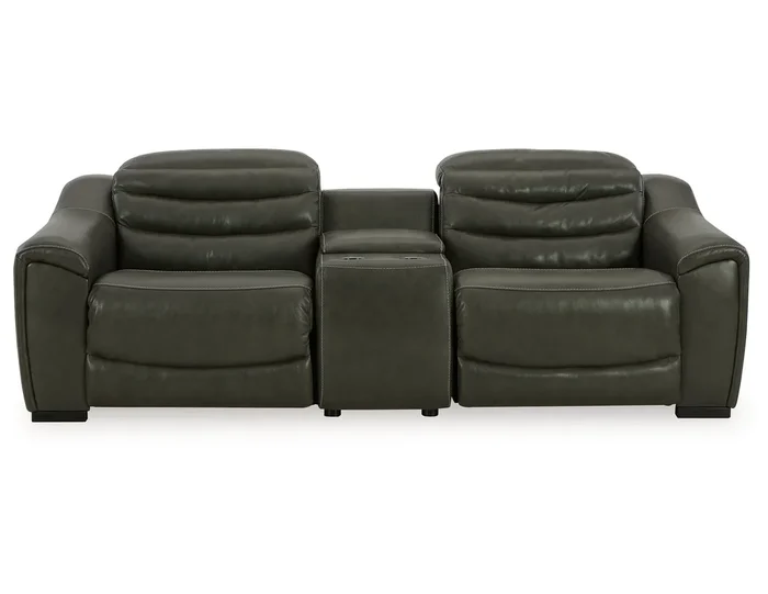 Contemporary 3-Piece Power Reclining Loveseat with Console