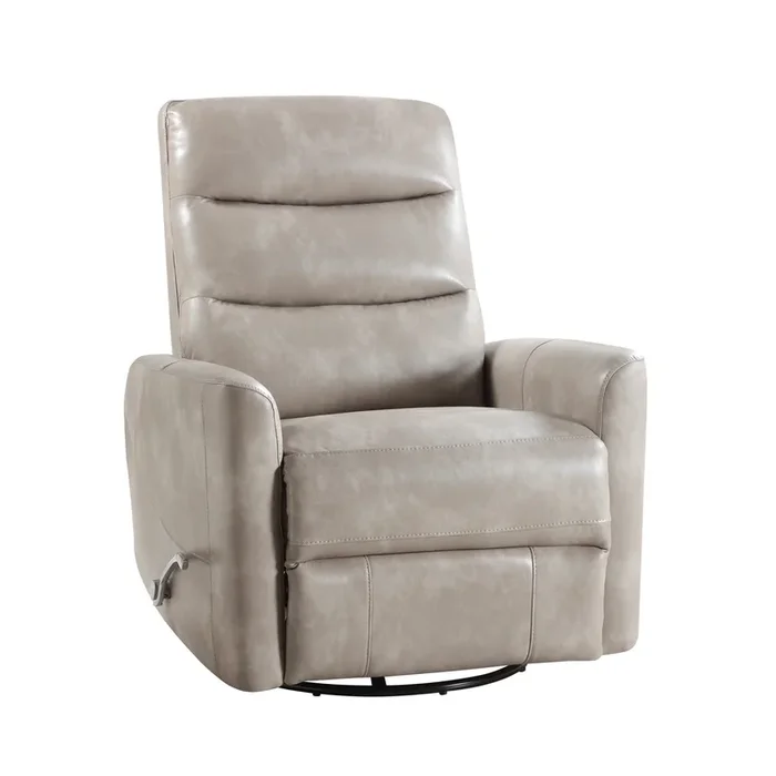 Contemporary Manual Swivel Recliner with Adjustable Headrest